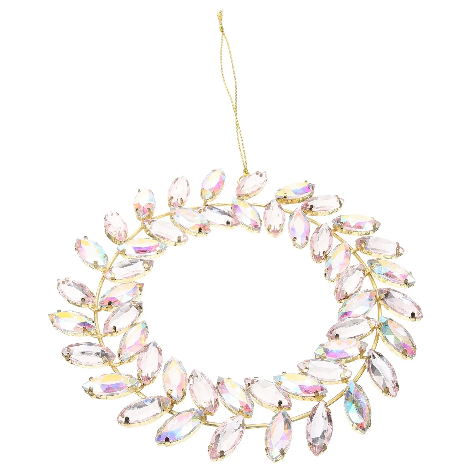 

Artificial Decor Crystal Beads Acrylic Wreath Pendant Home Festival Hanging nament Bedroom Living Room Decorative
