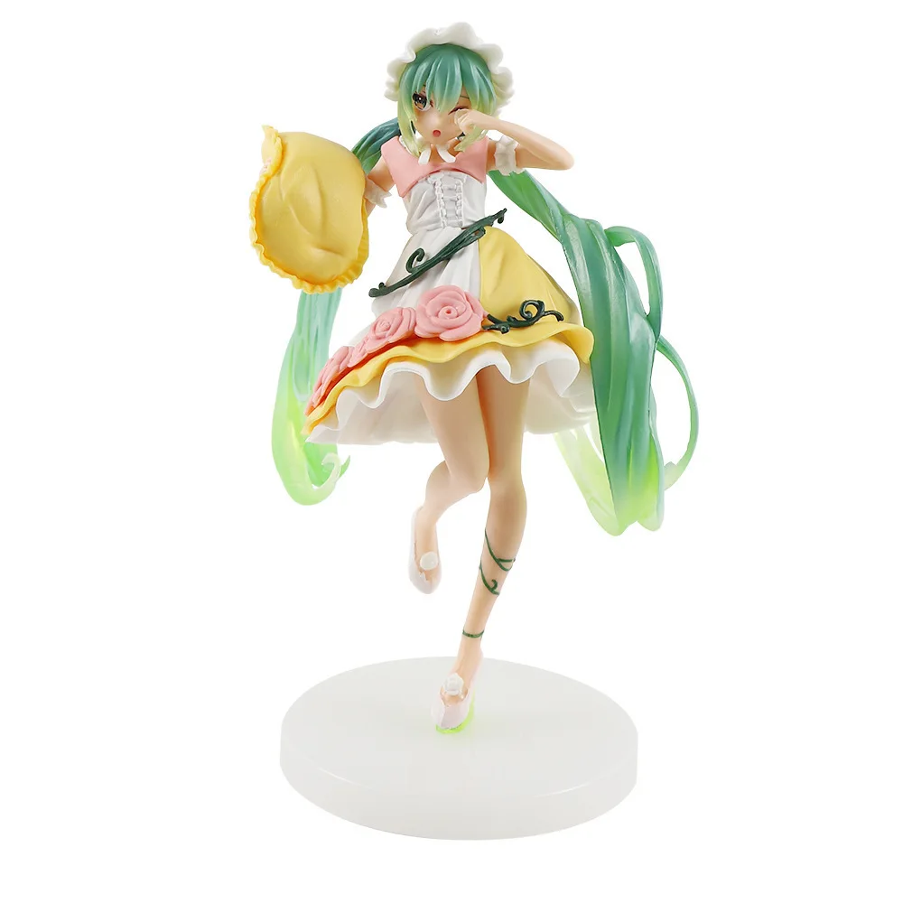 Figura Anime Hatsune Miku Wonderland, Almofada da Bela Adormecida, modelo de pijama, brinquedo figurativo, coleção de presentes, 18cm