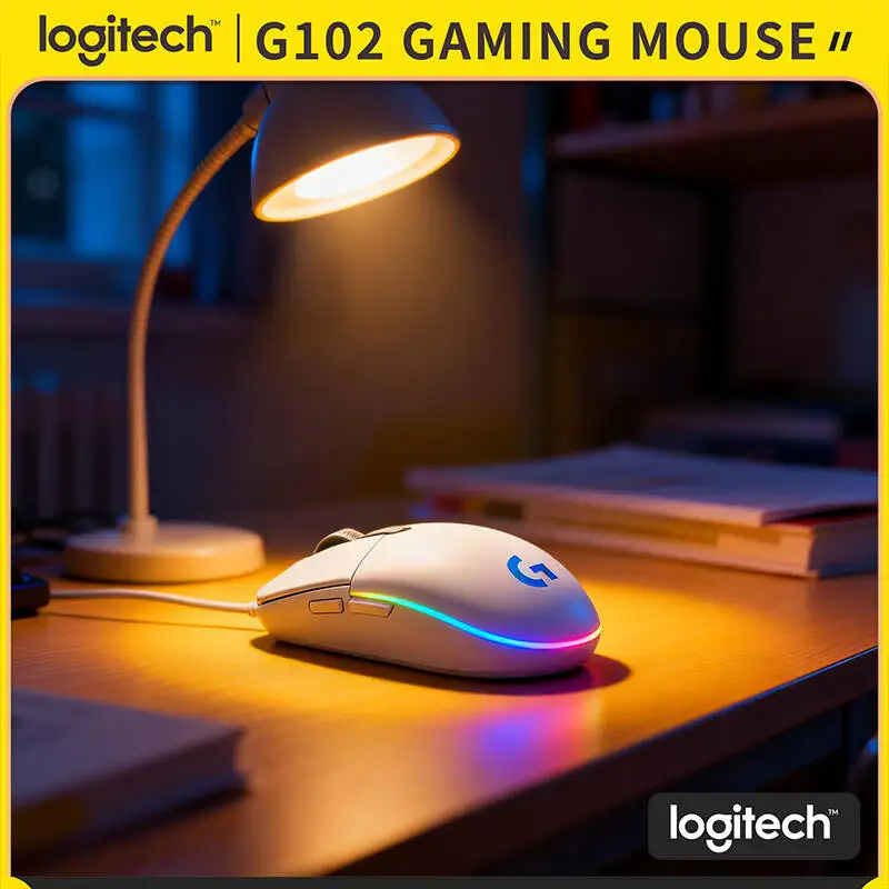 

Игровая мышь Logitech G102, срок службы щелчков 20 м, точность 8000 точек на дюйм, пользовательская RGB, 6 программируемых клавиш для геймеров ПК