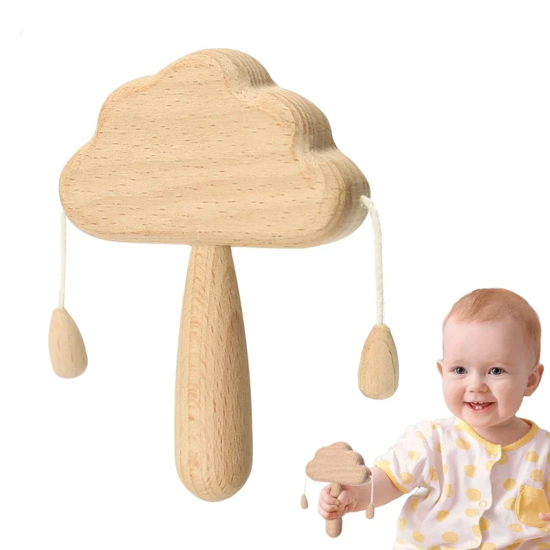 

Natural Wooden Cloud Rattle Baby Toys Babies Newborn Accessories Interactive Toys for Kids Safe Non-Toxic Baby Toys 0 12 Months