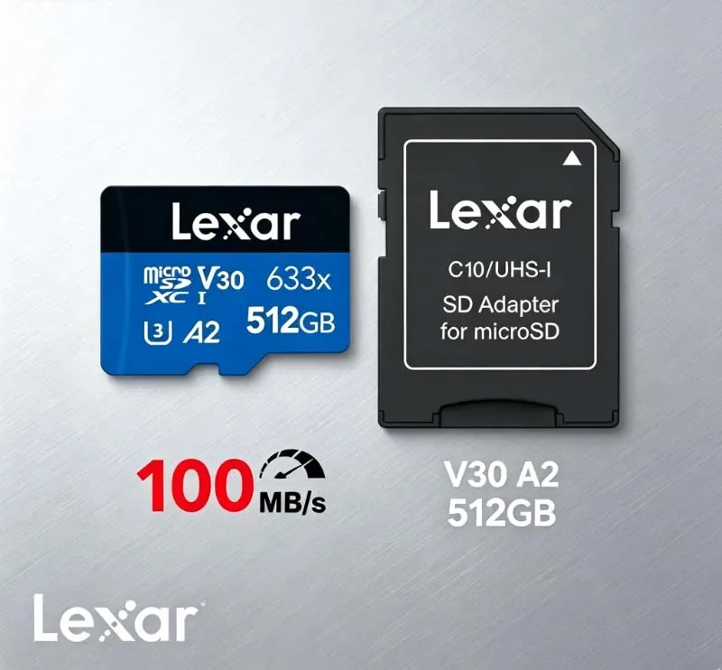Lexar Multifunctional microSD TF Card Original 633x Memory Card Blue Micro SD Card V10 V30 A1 A2 for Phone Table DVR