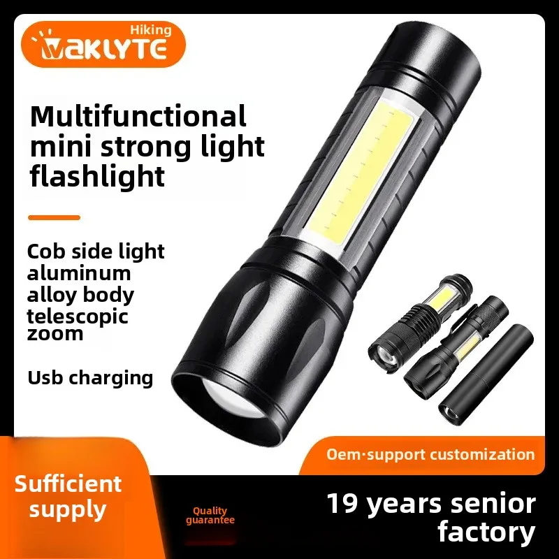 High Quality 3*SST20 LED Flashlight 18350 Super Bright Torch Rechargeable USB Light Waterproof with CAP CLIP for Hiking Camping