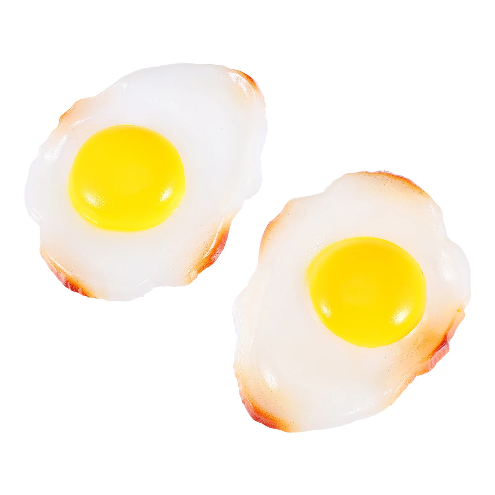 2 Pcs Models Simulated Poached Eggs Fake Simulation Food Artificial Props Decor White