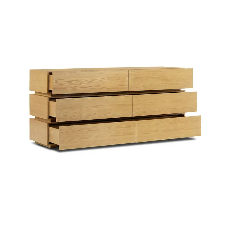 

Manufacturer Price Deluxe 6 Drawer Dresser Solid Wood Sideboard Bedroom Home Hotel Furniture Cabinet
