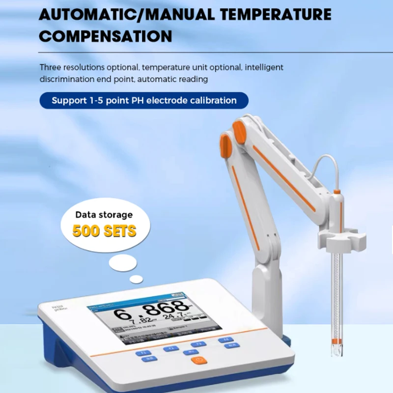 2026PH300F Laboratory pH Meter High Accuracy pH Tester with ATC and 500 Groups Data for Water Treatment & Environmental Testing