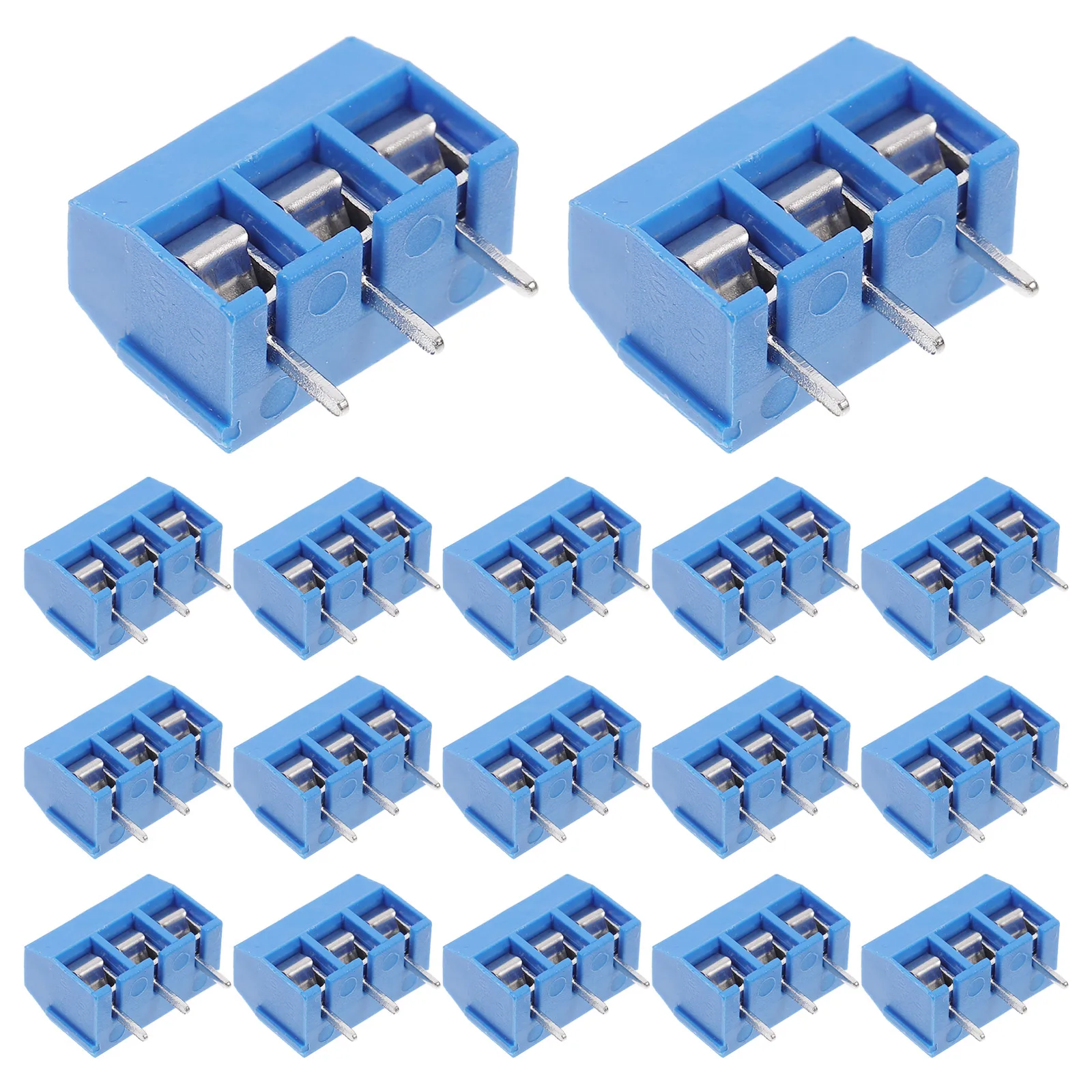 

20pcs Screw Terminal Block 3 Pin Mounting Pcb Connector Wiring Electrical Accessories Insulating Quick Assembly Compact Size