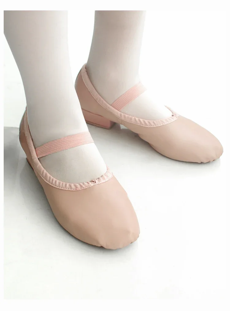 Zapatos de ballet con tacones para mujeres adultas y niñas, zapatos de baile latino de cuero suave, práctica para enseñanza de profesores