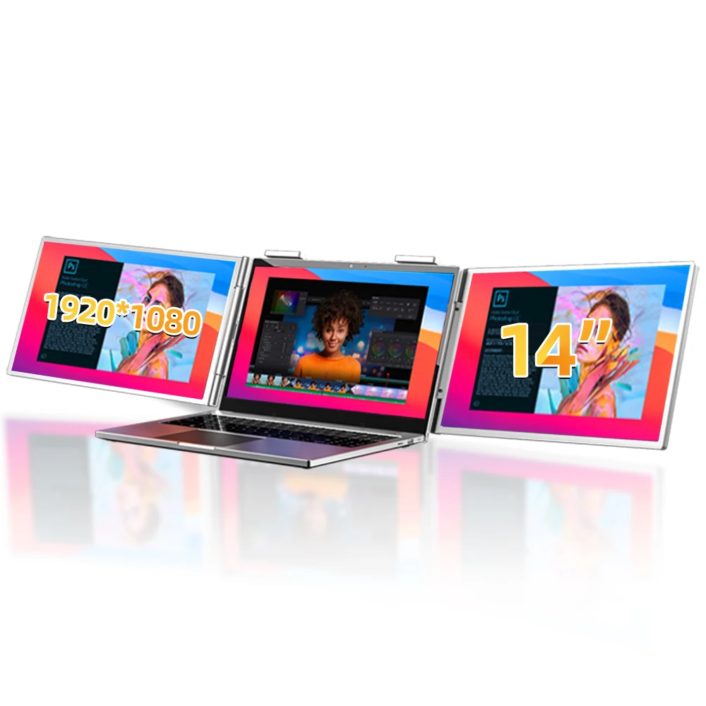 

Eimio Wholesale OEM ODM Extender Screen Laptop Display Extender Trifold Laptop Monitor Tri Screen Monitor for Laptop