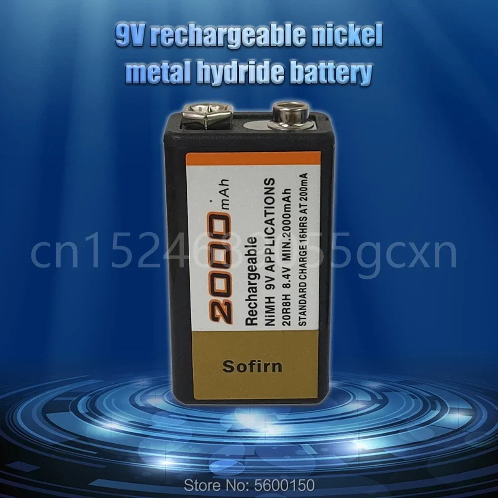 100% Original Sofirn 9V 2000MAh Sofirn Rechargeable Ni-MH Nimh Battery for Microphone Interphone Smoke Alarm Car Toys