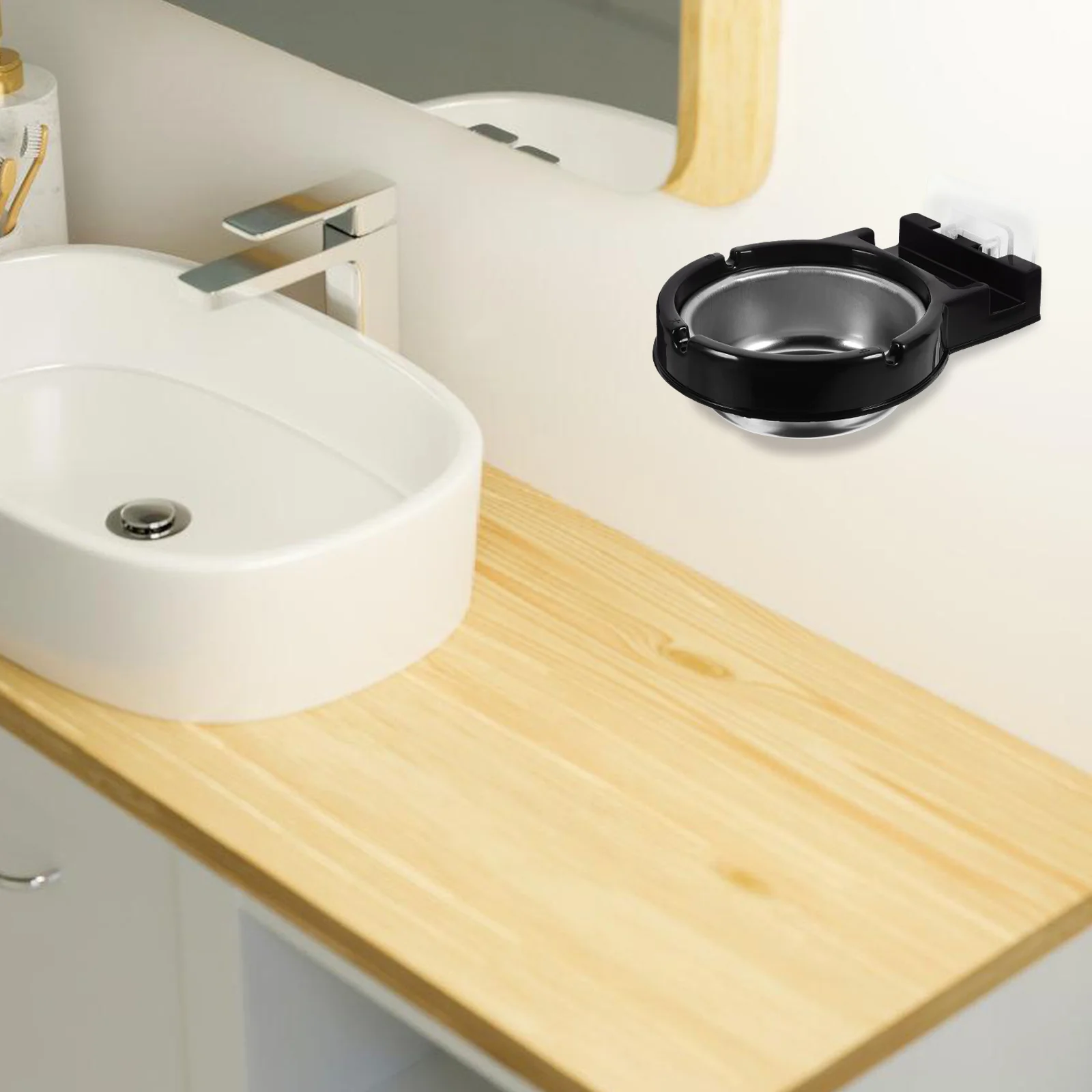 

Stainless Steel Wall Mounted Ashtray Cigarette Holder Space Saving Metal Smoke Tray For Home Bar Restroom Bathroom