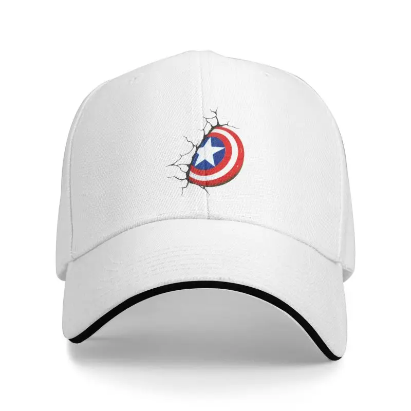 Custom Captain America Shield Baseball Cap Men Women Adjustable Unisex Superhero Dad Hat