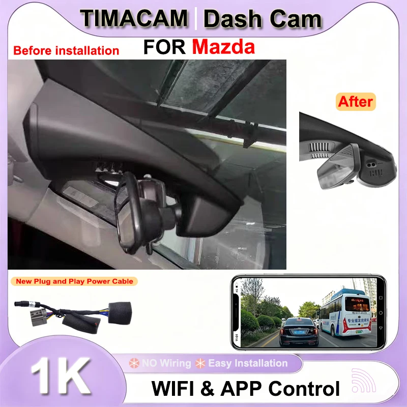 TIMACAM HD 1080P Wifi Plug and Play Dash Cam Video Recorder for Mazda 3 Axela 2017 2018 2019 2020 2021 2022 2023 Car DVR DashCam