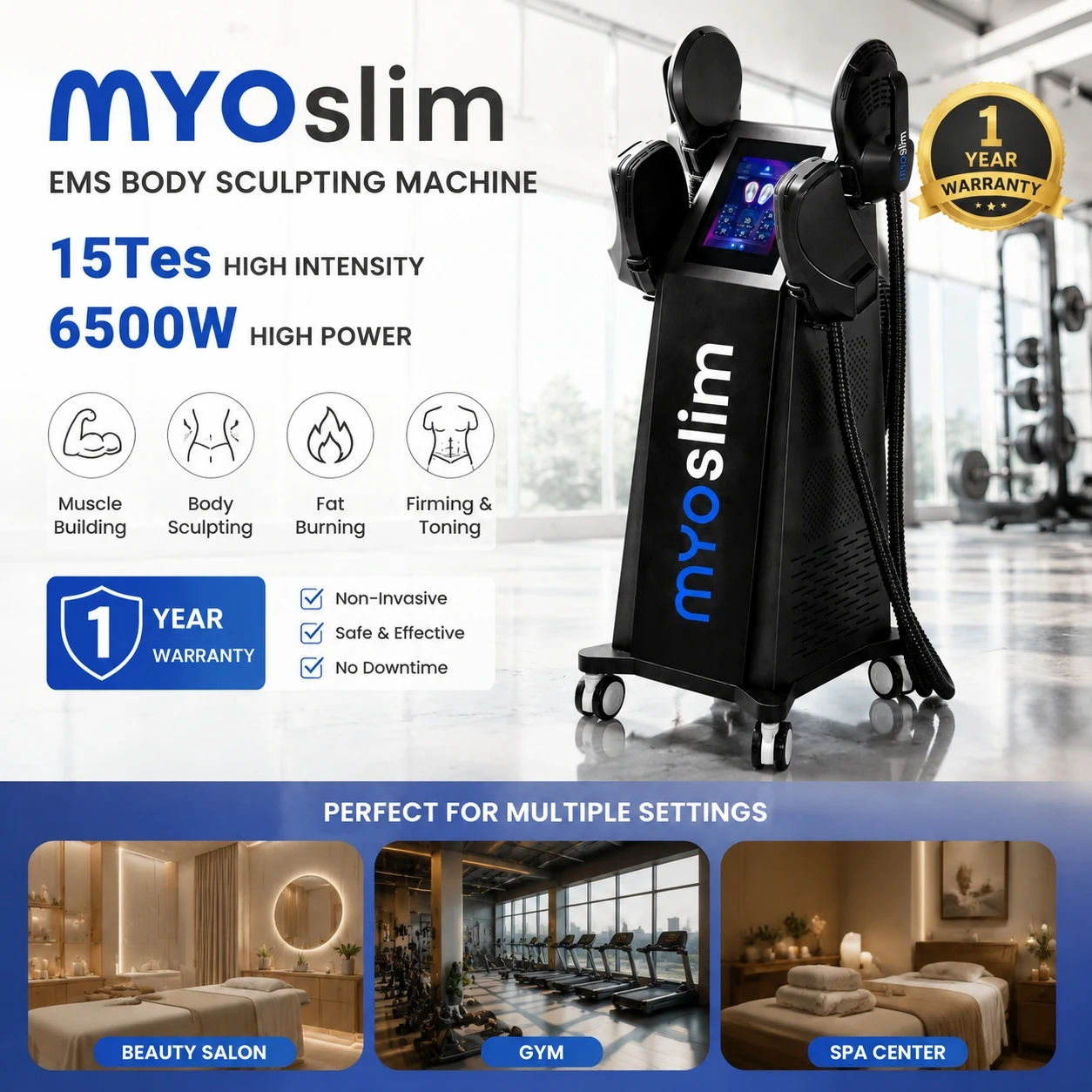 EMS Body Sculpting Machine Muscle Toning Device HI-EMT Fat Burning Slimming Professional Equipment for Gym Fitness Studio