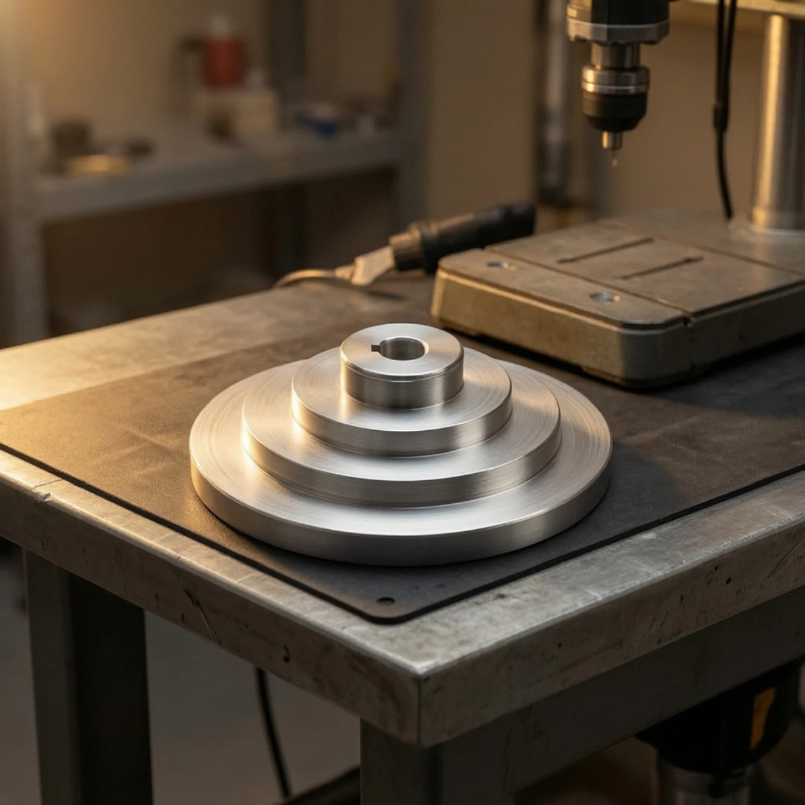 Stepped Belt Pulley Wide Compatibility Stepped Pulley with Keyway Long-Lasting Smooth for Machinists, Drill Press view 3