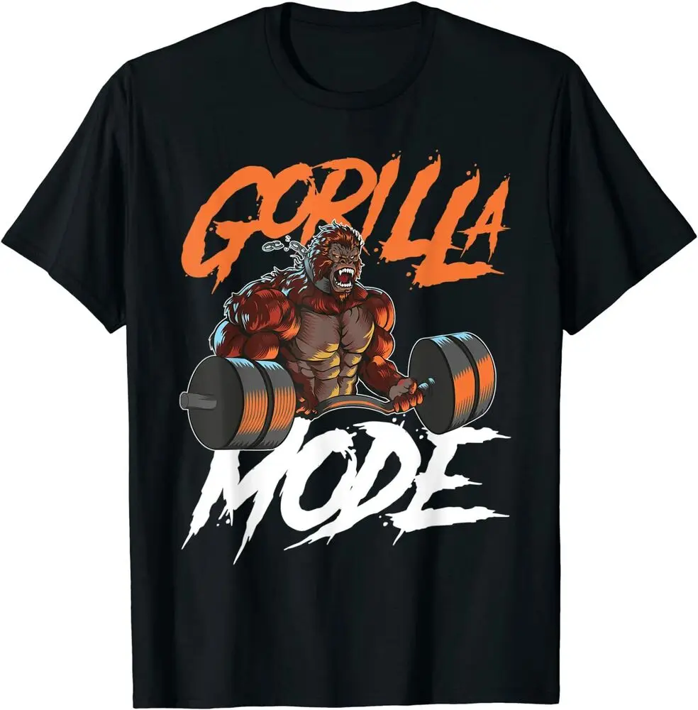 Gorilla Mode Gym Workout Weights Lifting Power T-Shirt Size S-3XL High Quality 100%Cotton Short Sleeve