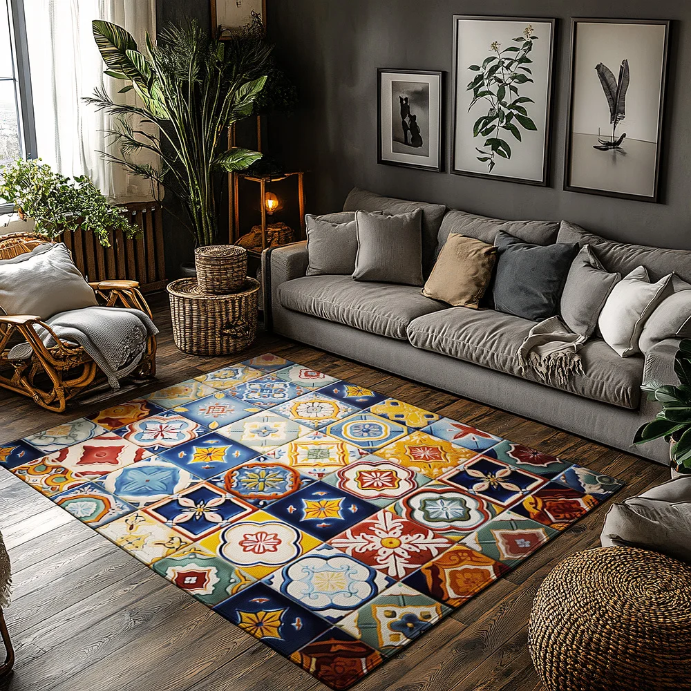 

Винтажный персидский ковер, богемный ковер, нескользящий напольный коврик, декор для гостиной, турецкий стиль, домашний декор, коврик для прихожей, в помещении и на открытом воздухе