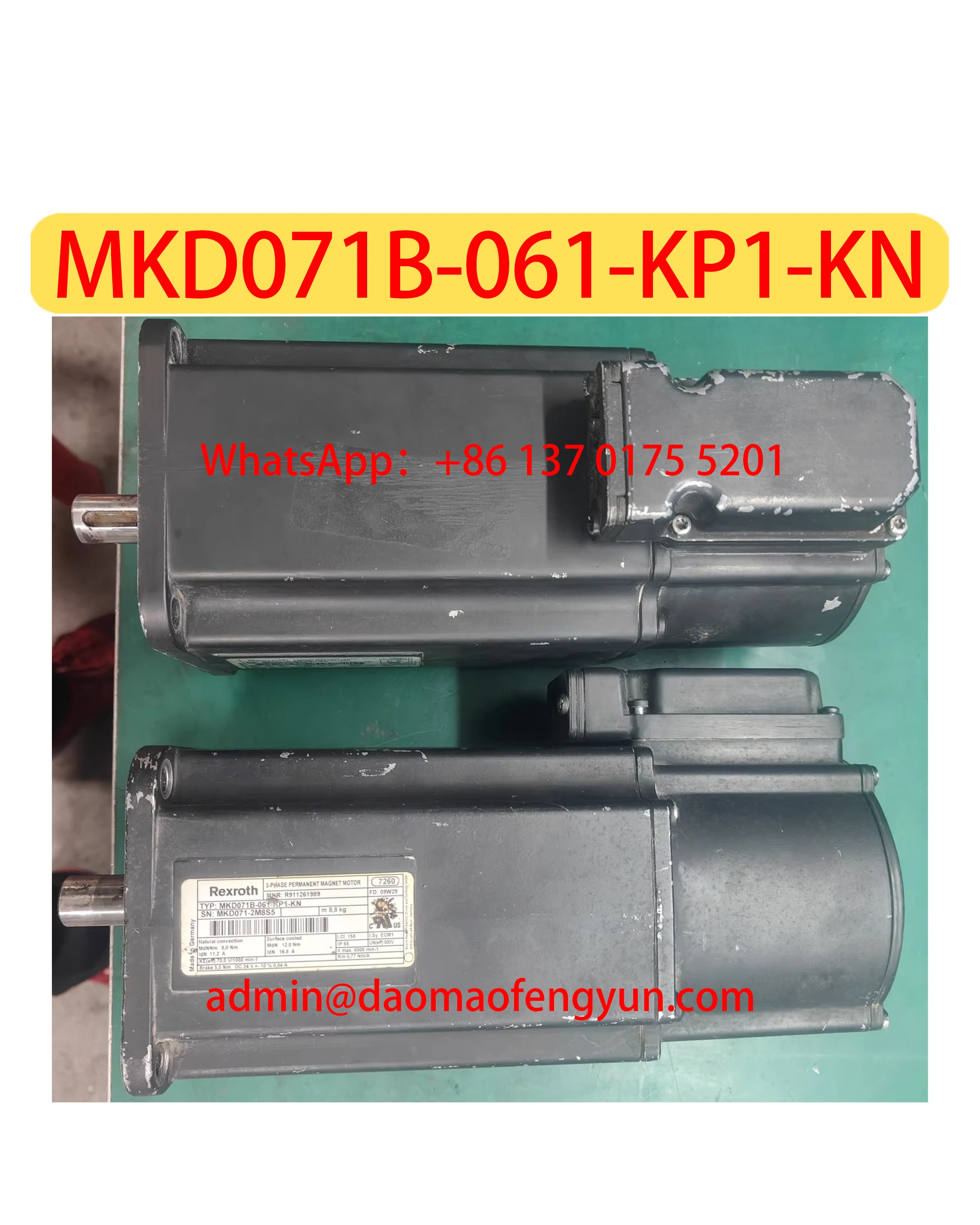 

MKD071B-061-KP1-KN Used Servo Motor，Tested ok，Fast shipping