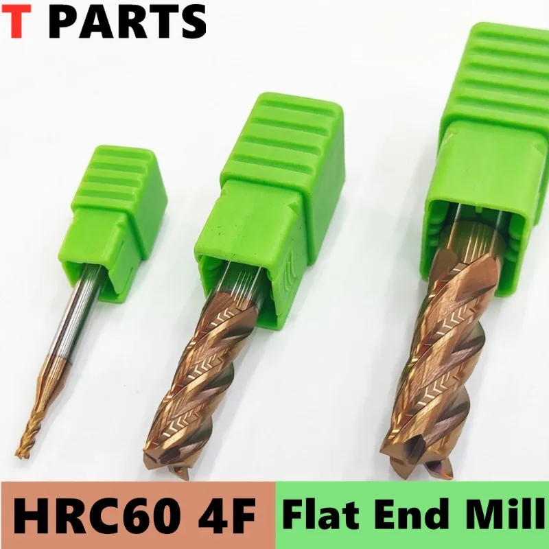 Flat End Mill HRC60 4F Alloy Carbide Tungsten Steel Milling Cutter 1mm 3mm 6mm 8mm 10mm 12mm 16mm 20mm Metal Cutter CNC Tools