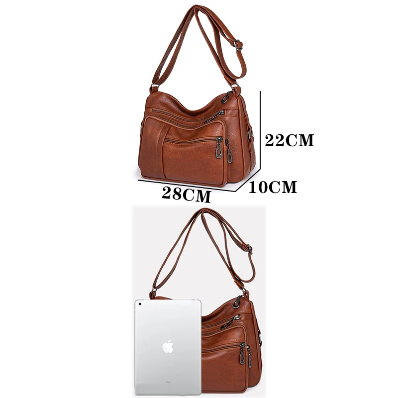 High Capacity Women Tote Bag High Quality Leather Ladies Handbags Leisure Shoulder Bag Small Crossbody Bags For Women 2024 New