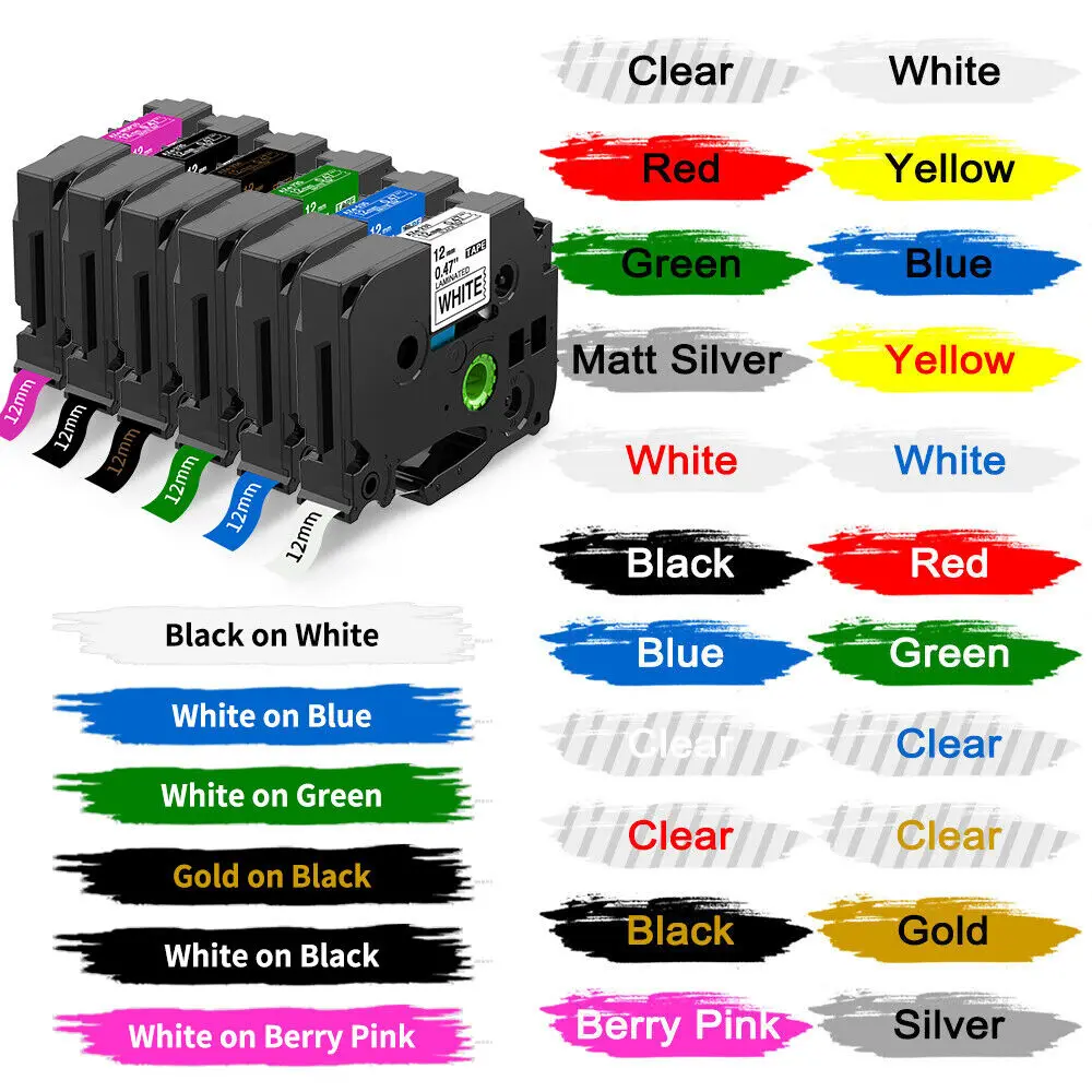 1pcs tze סרט 6 מ "מ/9 מ" מ/12 מ "מ 231 221 קלטת 211 תואם עבור אח p-touch יצרן עבור tz 131 231 335 631 סרט