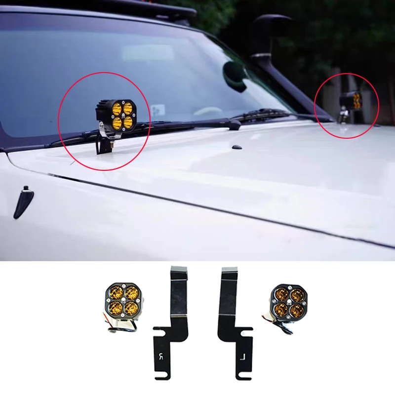 1 Pair For 2005–2015 Nissan Patrol Y61 GU Safari Hood Mounted Light Brackets A-pillar Light Mounts Non-Destructive Installation