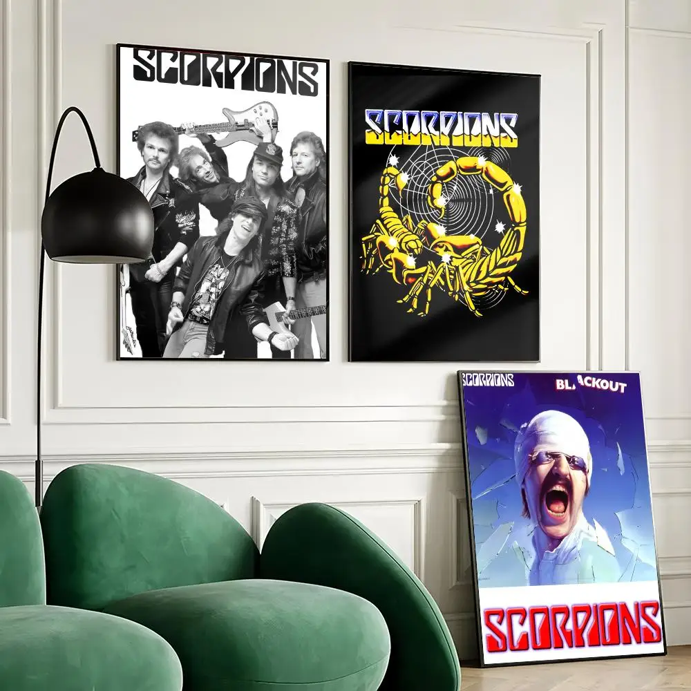 S-ScoRpiOns Band Album Cover Poster Waterproof Wall Art Sticker for Home Bar Decoration, Self-Adhesive Room Wall Decor Mural