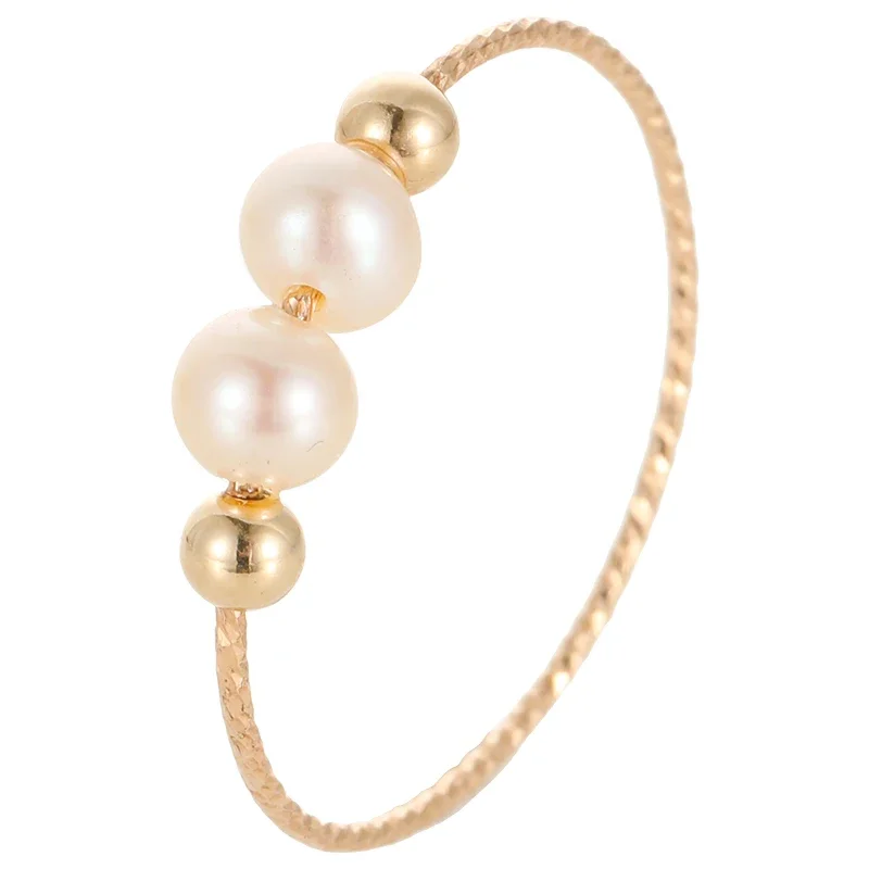 

Natural freshwater pearl 14K gold ring does not fade, simple commuting temperament versatile light luxury women's senior