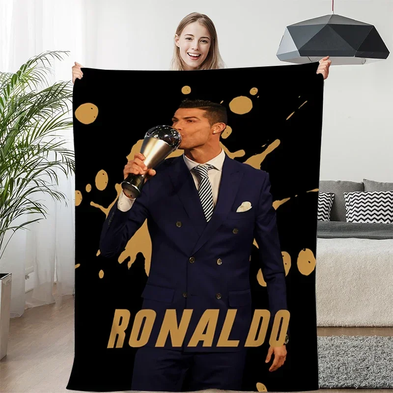 Bed blanket sofa c-cristiano Ronaldo warm fleece camping custom candy fluffy soft blanket for winter king microfiber bed