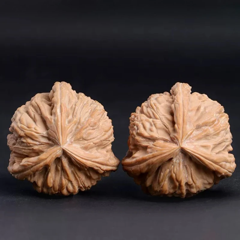 Premium Three Ridges Wenwan Walnuts White Lion Head Zhengben Special Shape Natural Hand Massage Stress Relief Collectible Gift