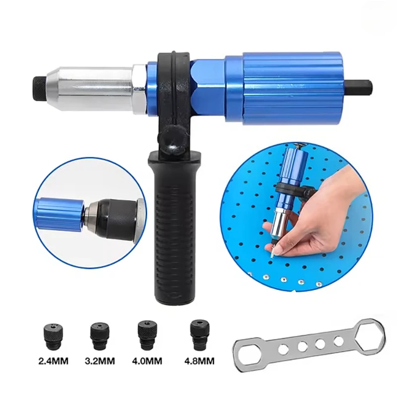 Electric Rivet Gun conversion set aluminum alloy core pulling rivet conversion head 2.4mm-4.8mm Home Plug-in Riveting Tool