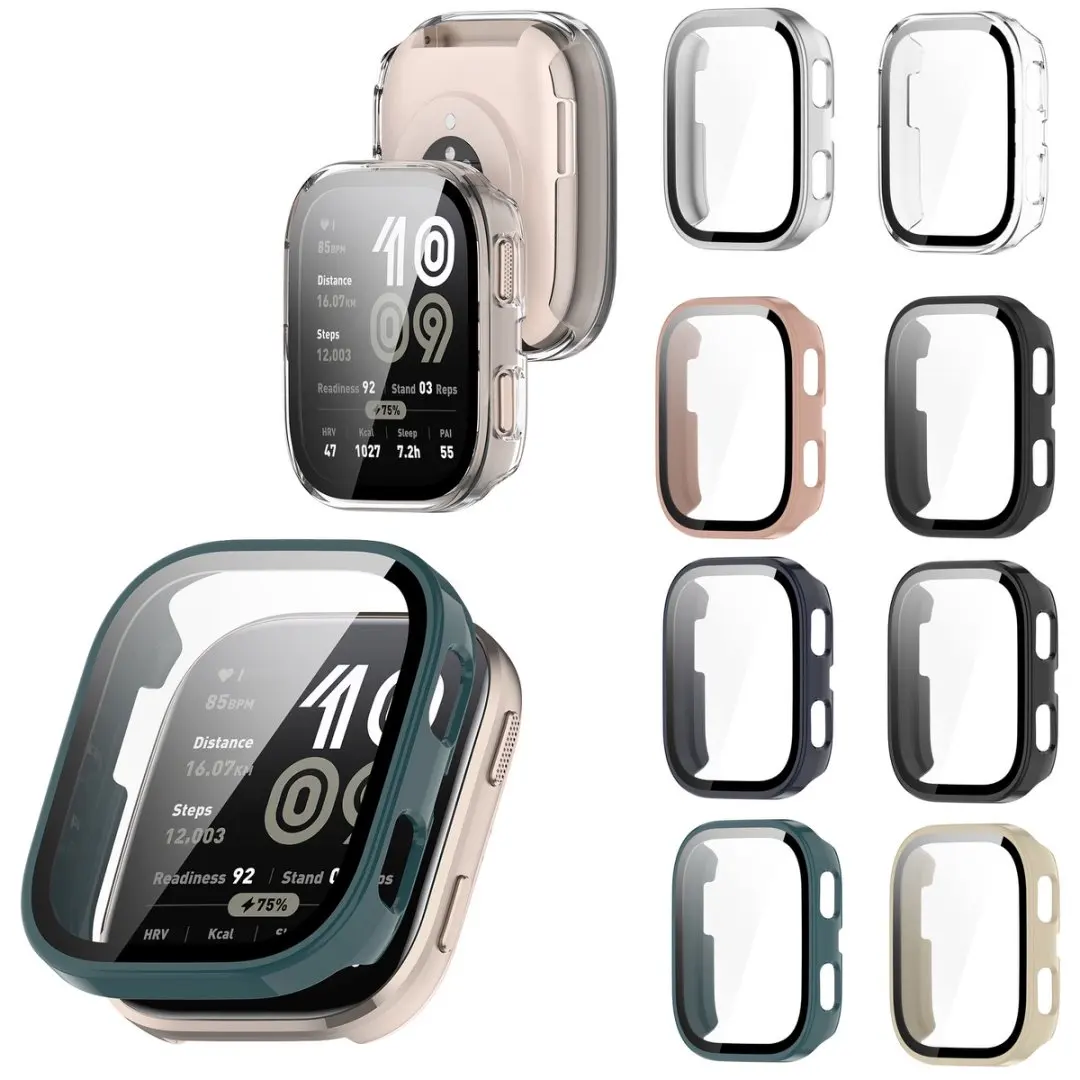 

Закаленное стекло + чехол для Huami Amazfit Bip6, универсальная защитная пленка для экрана, жесткий бампер для ПК, чехол для умных часов, защита от царапин