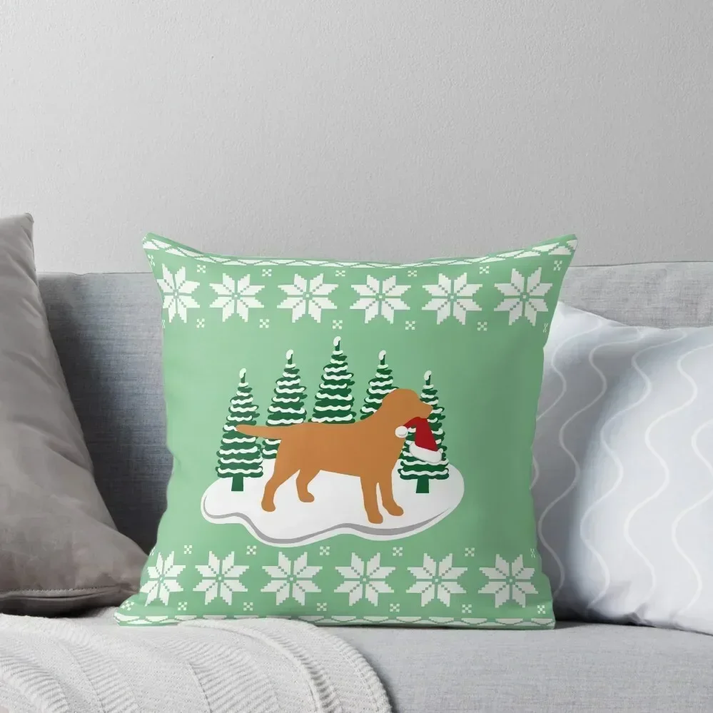 

Christmas Fox Red Labrador Silhouette Santa Hat Throw Pillow Pillowcases Cushion Covers Sofa Christmas Pillow pillow