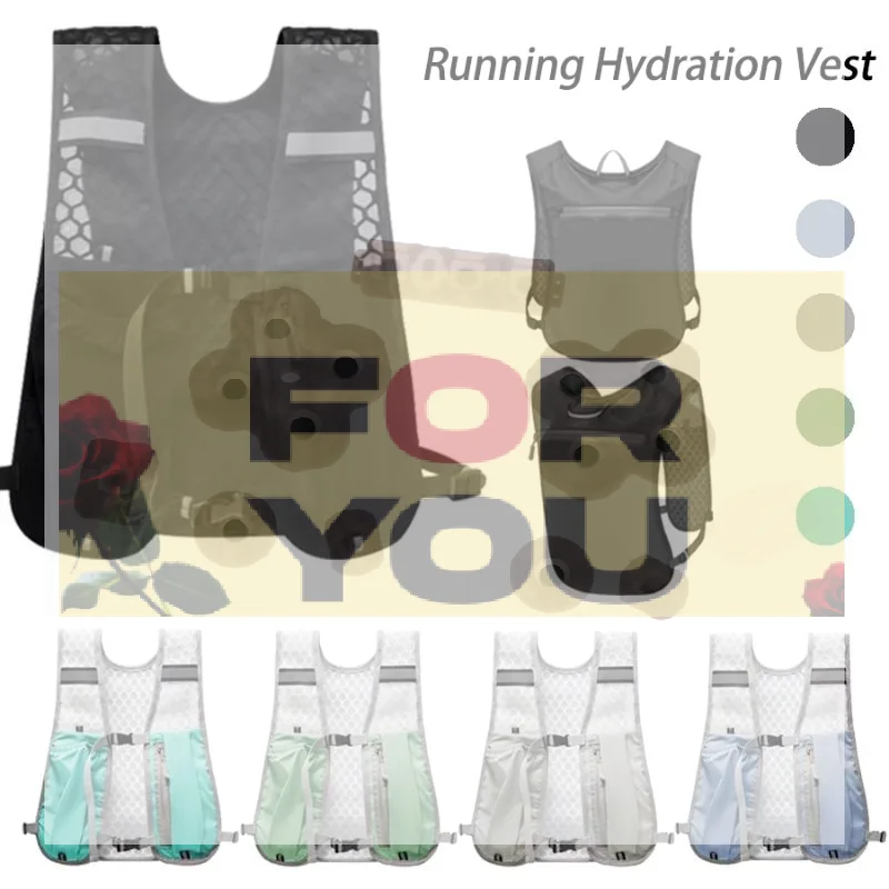 

【OD】New Running Water Bottle Storage Vest Lightweight Running Vest Reflective Hydration Water Chest Pack With Phone Holder