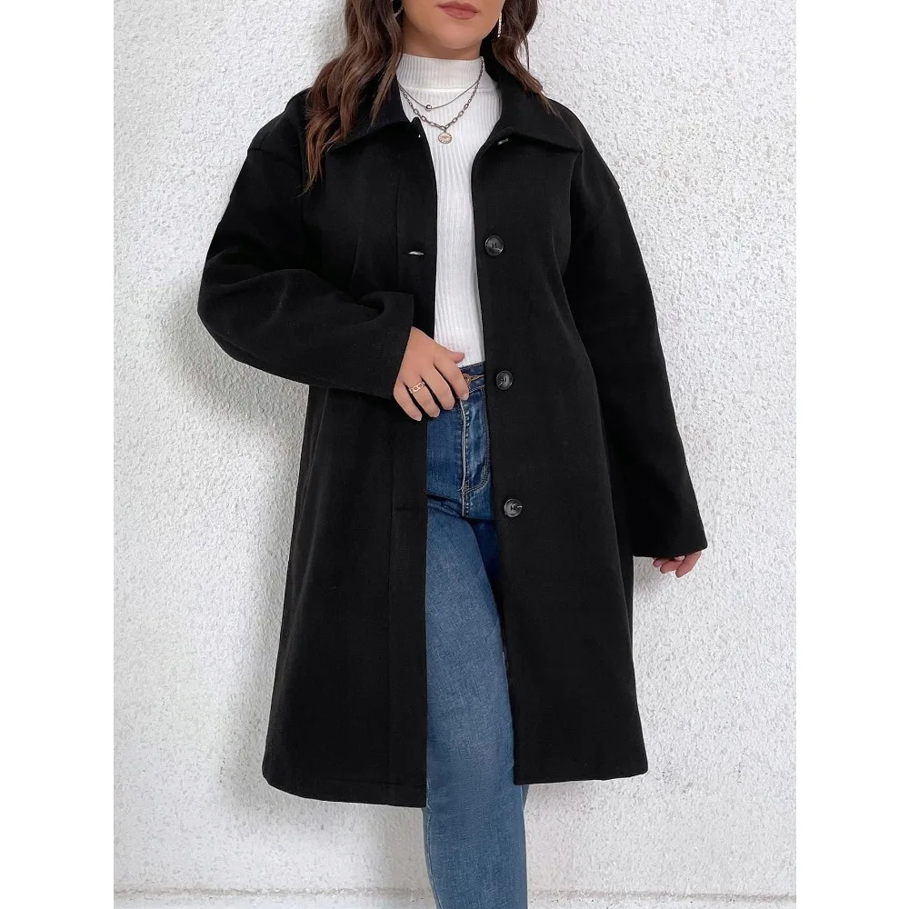 

2025 Autum Winter Women's Coat: Stand Collar & Notch Lapel Design for Elegant Fall Winter Commuting & medium length trench coat