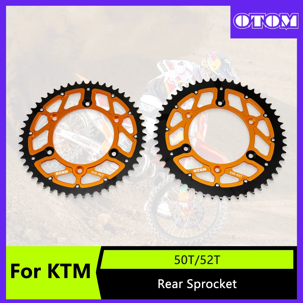 

Задняя звездочка OTOM Motocross 520-50T 52T для KTM HUSQVARNA GASGAS EXC SX XCW SXF SMR TC FC TE FE MC EC, сталь-алюминий