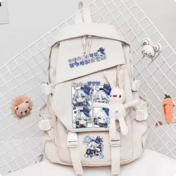 Mochila escolar de Anime Genshin Impact Furina, bolso de hombro de alta capacidad, viaje de Cosplay, regalo para estudiantes y adolescentes, B609