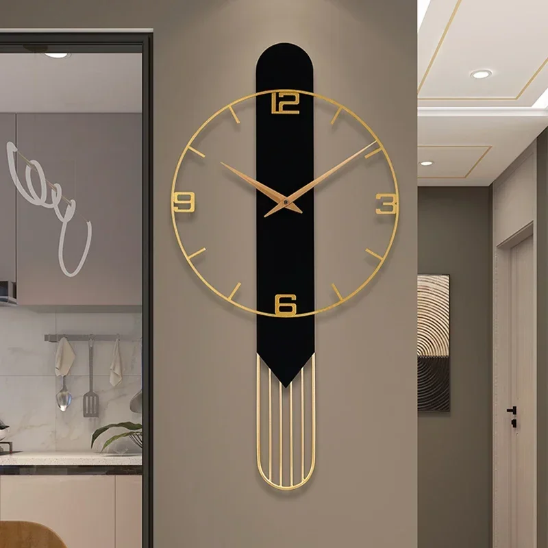 

Bedroom Silent Wall Clock Office Gold Black Luxury Classic Wall Clock Design Advanced Horloge Murale De Luxe Room Decors