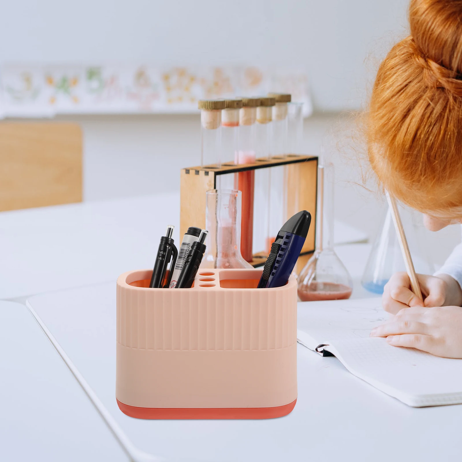 

2Pcs Desktop Pen Organizer Modern Storage Holder for Writing Tools Makeup Brushes Stationery Supplies Office School Desk