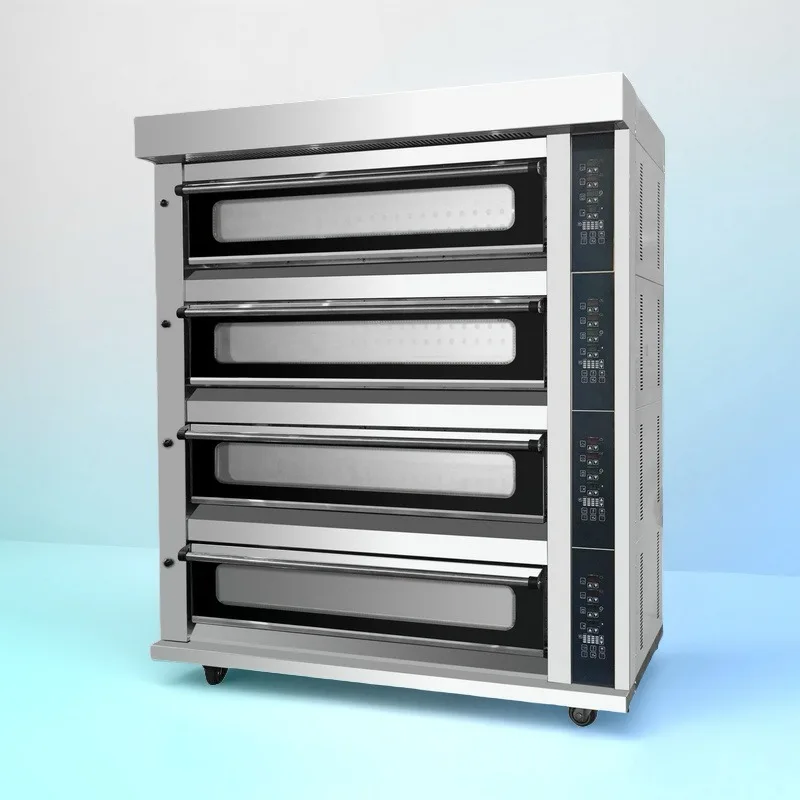 Commercial Kitchen & Home Use Heavy-Duty Gas Baking Oven with 4 Layers & 16 Plates for Baking Corn Fruit Nuts Water