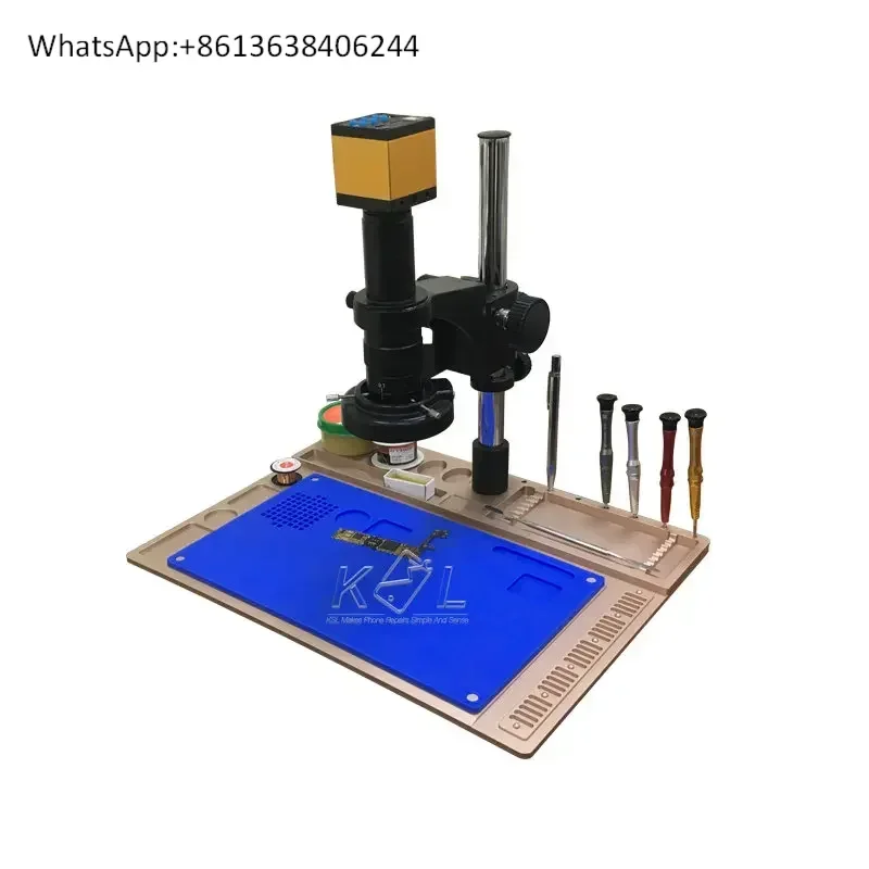

KSL Metal Maintenance Platform Microscopio Base Monocular HD Camera IC Repair Microscope