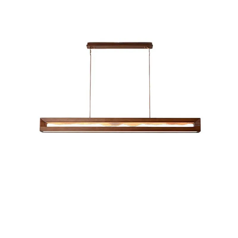 Restaurant chandelier, strip lamp, ash wood engraving lamp