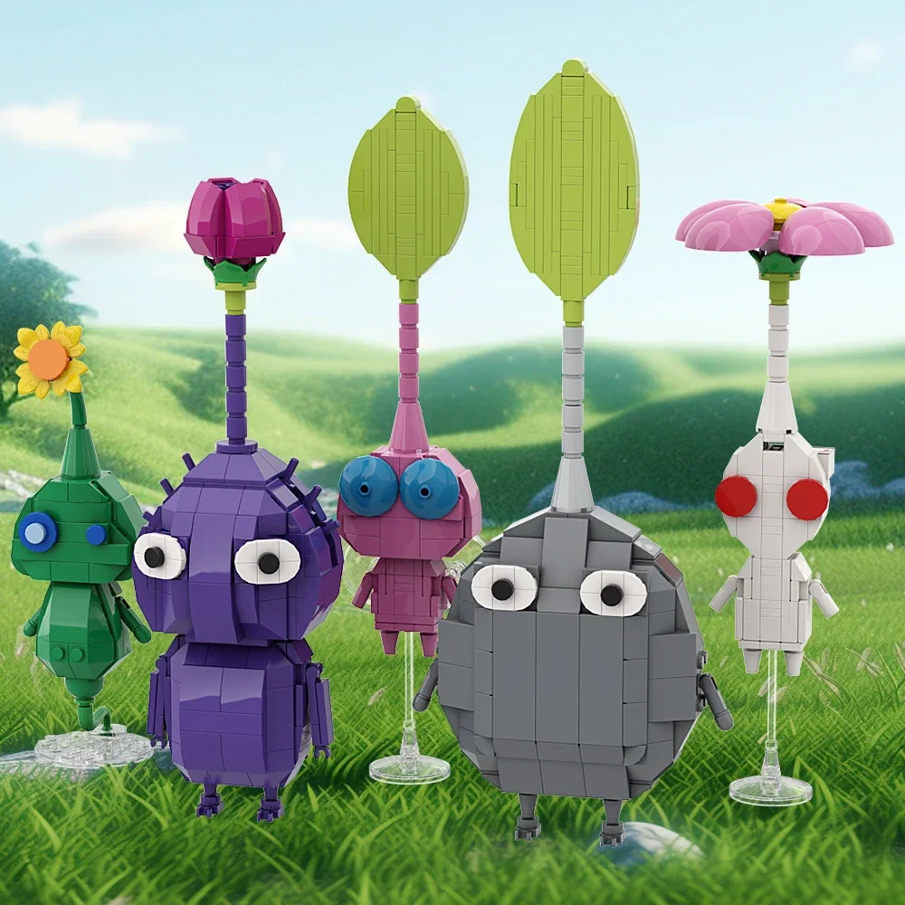 MOC Pikmined jeu Figure bloc de construction modèle Mini plante mignonne homme modèle briques figurines d'action bricolage modèles ensembles enfants cadeaux d'anniversaire