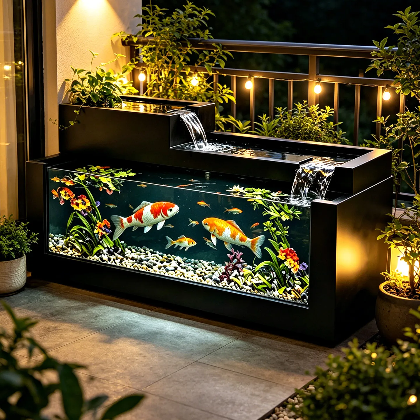 Stainless Steel Outdoor Garden Pond With LED Lighting Eco-Friendly & Durable Design