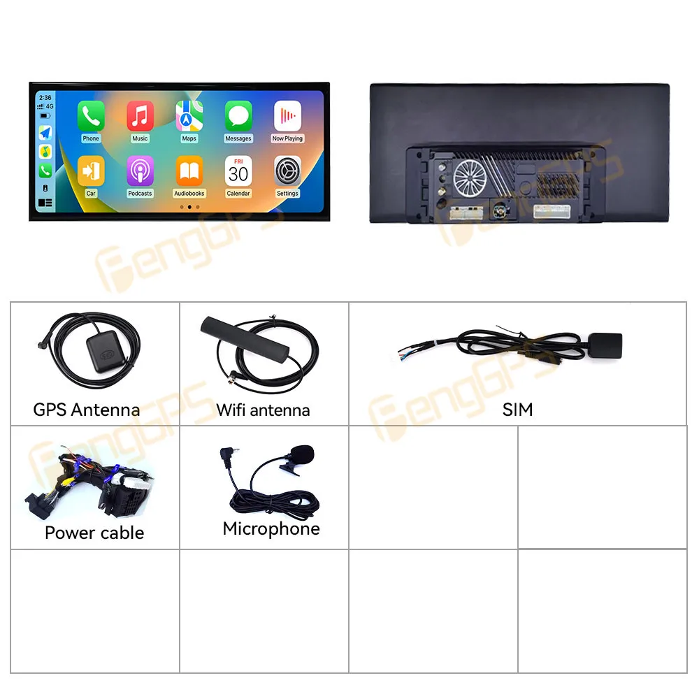 15.8 بوصة أندرويد 14 CarPlay راديو السيارة لمرسيدس بنز C W204 2008-2010 شاشة تعمل باللمس مشغل وسائط متعددة لتحديد المواقع والملاحة DSP BT