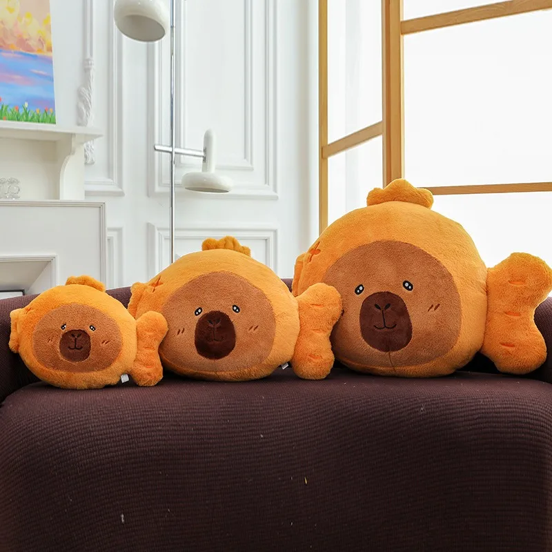 かわいいたい焼き魚のぬいぐるみ、抱き心地の良いカピバラの枕、柔らかい赤ちゃん子供の誕生日プレゼント、女の子のためのかわいいぬいぐるみ