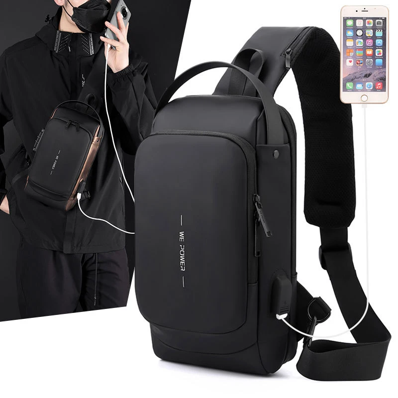 

Riding Chest Bags 2023 New Fashion Men Crossbody Bag With USB Charging Interface Brand Trend Anti-theft Password Lock Chest Pack