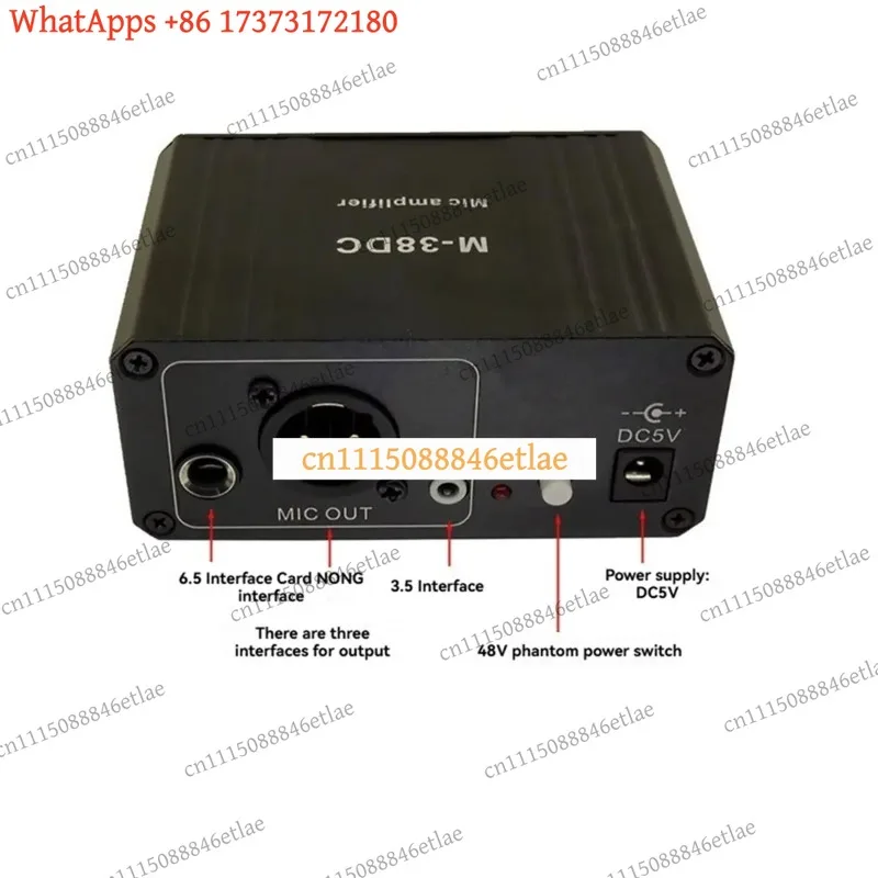 k3 DT80 Portable Microphone Preamp – High Gain, 48V Phantom Power, XLR Output for Dynamic & Condenser Mics