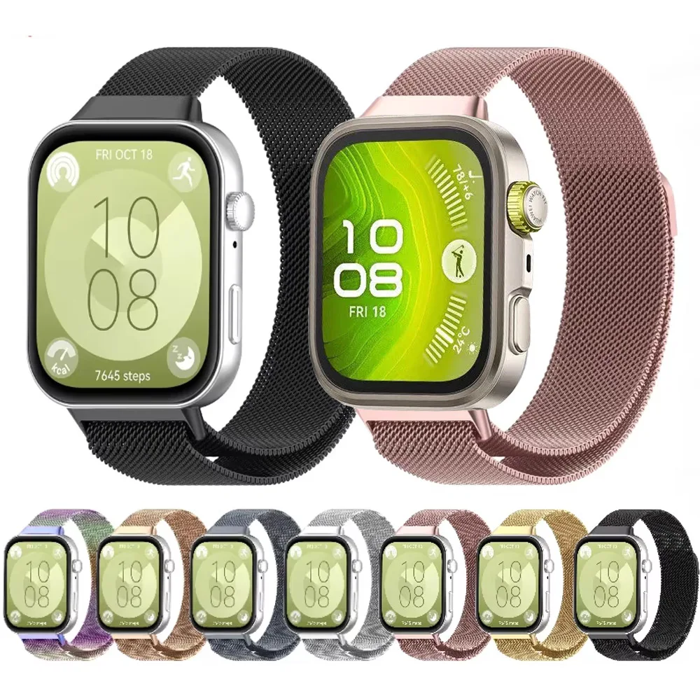 Pulseira de metal milanesa para huawei watch fit 3/4 pro pulseira smartwatch para huawei watch fit 4/3 correa substituição