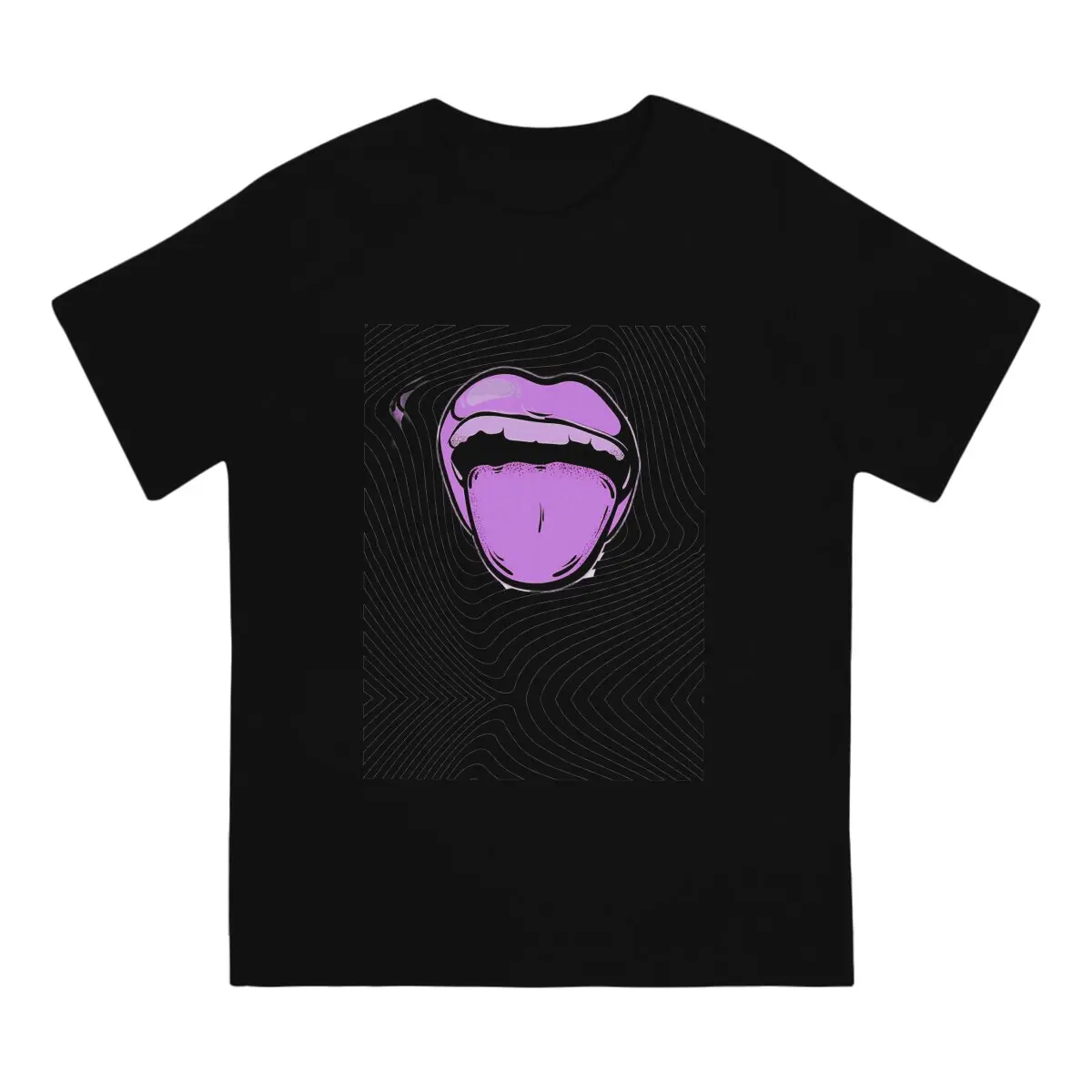 Hypnotic mouth T Shirt Men's  Cotton Vintage T-Shirt Crewneck Aphex Tees Short Sleeve Clothing Adult