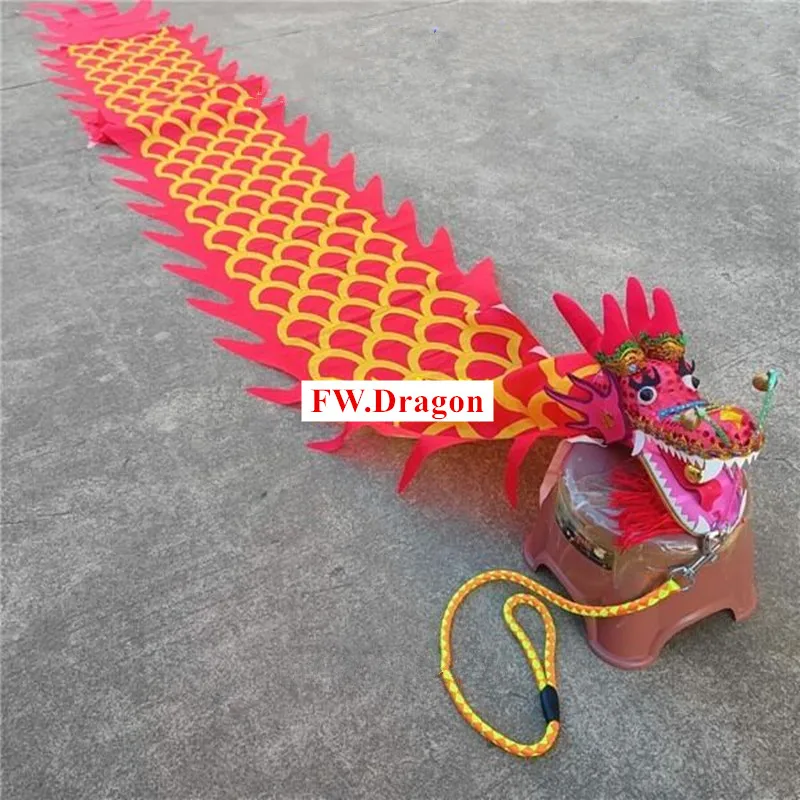 3/4/5/6 Meters Chinese Silk Dragon Dance Products Small Fitness Dragon Children Adults New Year Festival Outdoor Funny Toys